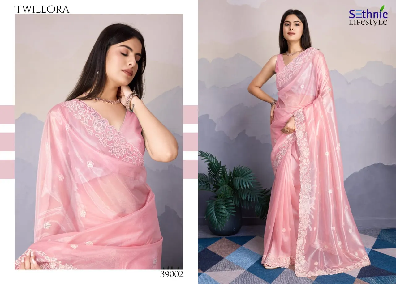 Festive Wear Saree With Sequence Work