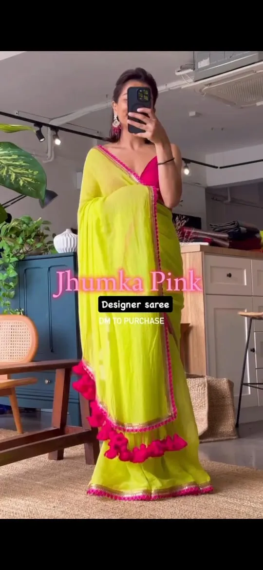 Jhumka Pink Trending Saree kd518