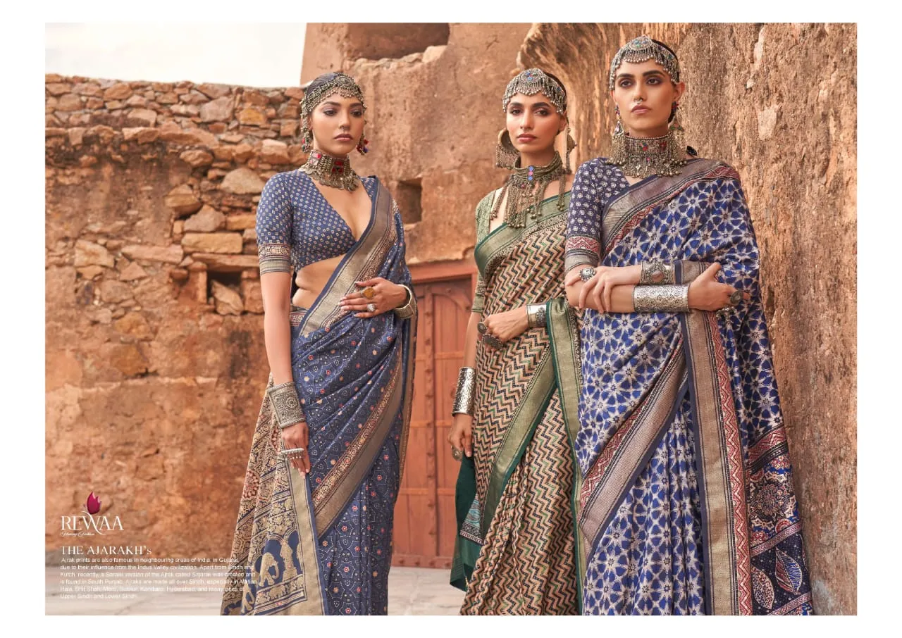 Kalamkari Printed Ethnic Saree Festive Wear Design 2024  Rewaa Jalpari Catalog