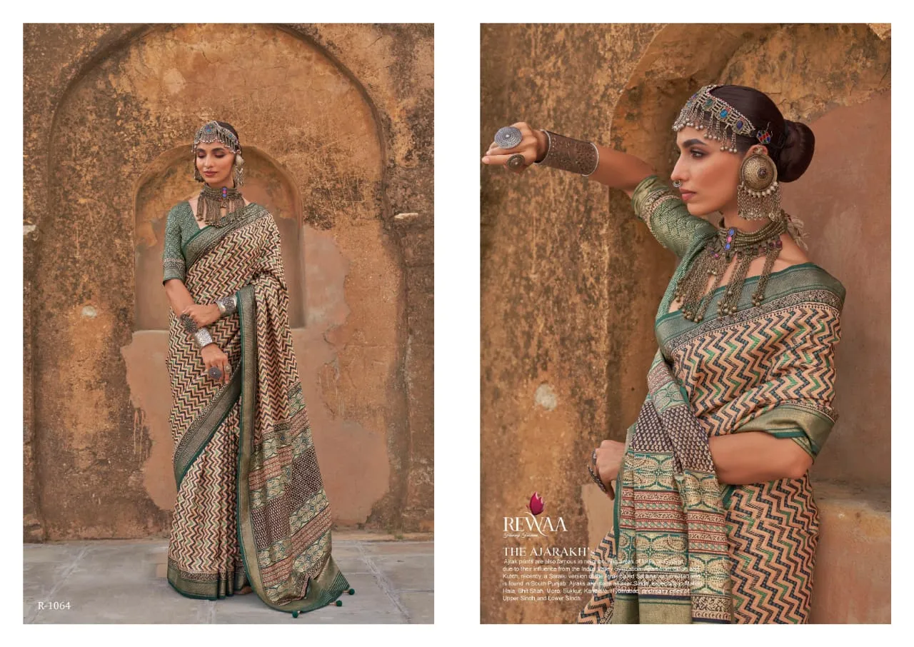 Kalamkari Printed Ethnic Saree Festive Wear Design 2024  Rewaa Jalpari Catalog