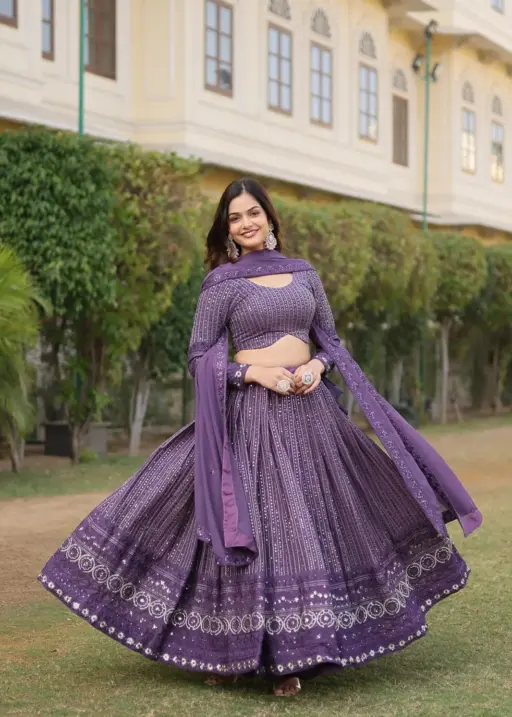 Lakhnavi Lehenga With Sequence Work Lw7087