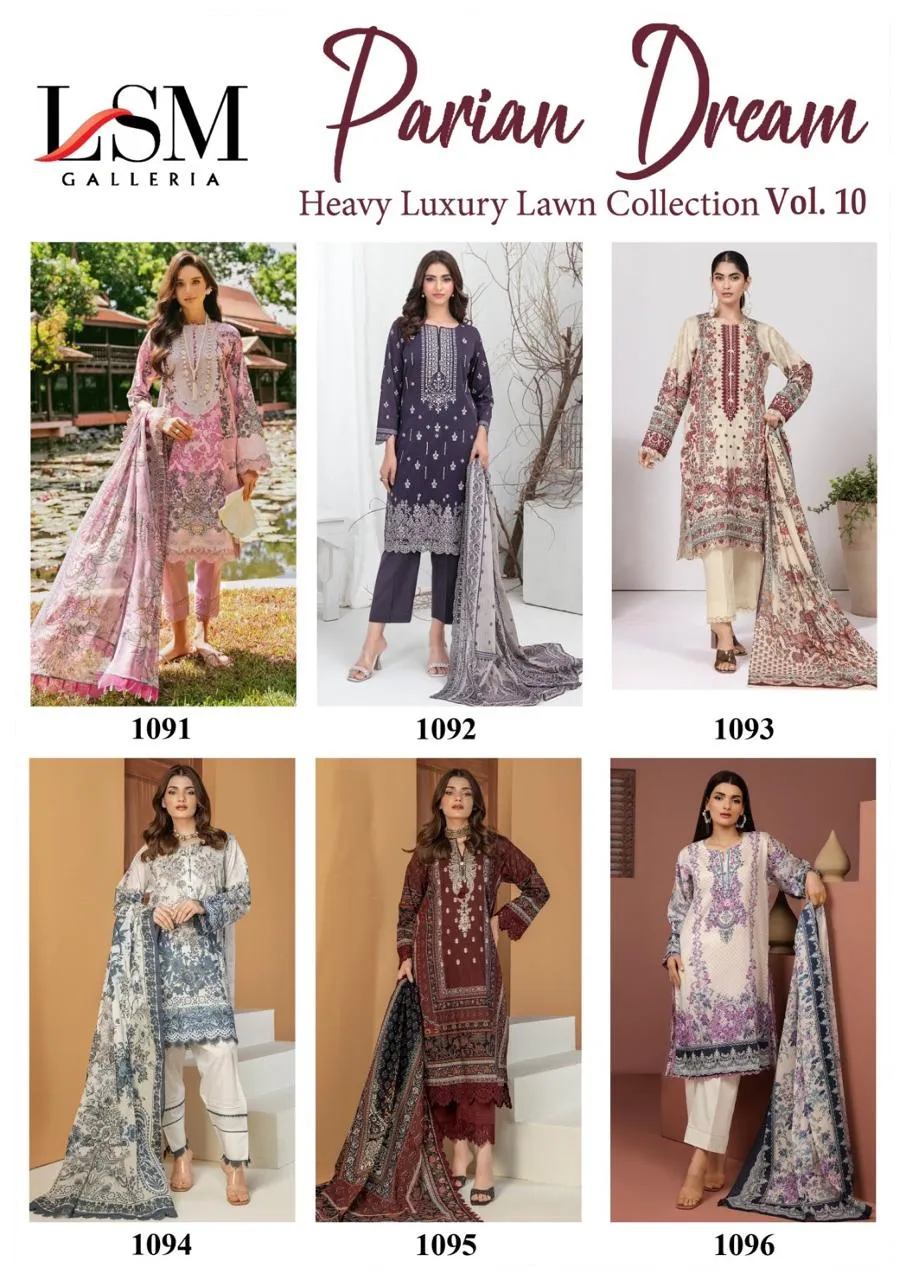 Lawn Printed Suit Parian Dream Heavy Luxury Lawn Collection Vol 10