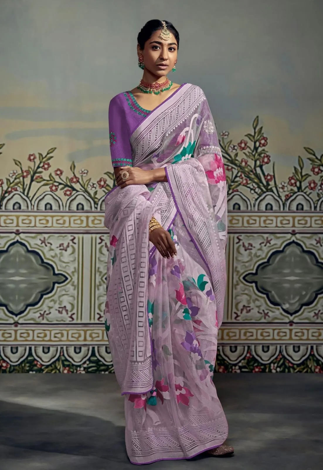 Light Shade Saree Festive Wear Meera Premium