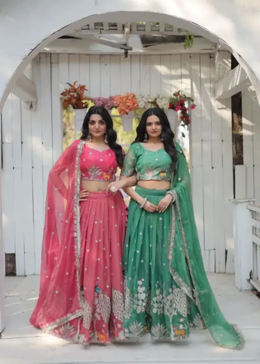 Peacock Embroidered Lehenga Choli For Festive Wear 7116