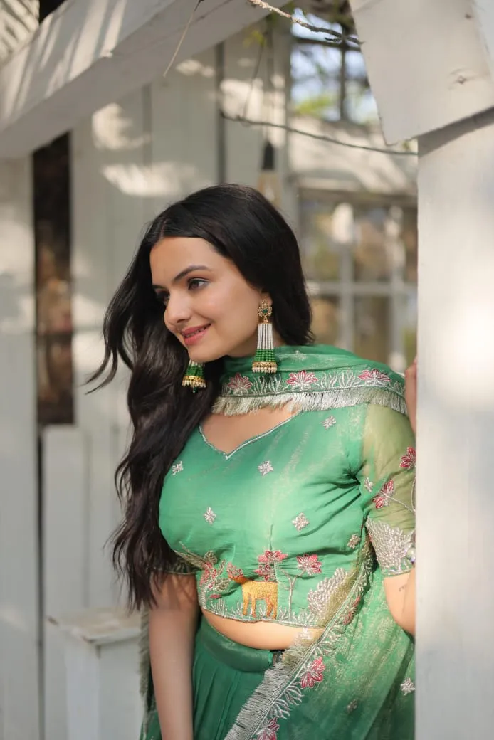 Peacock Embroidered Lehenga Choli For Festive Wear 7116