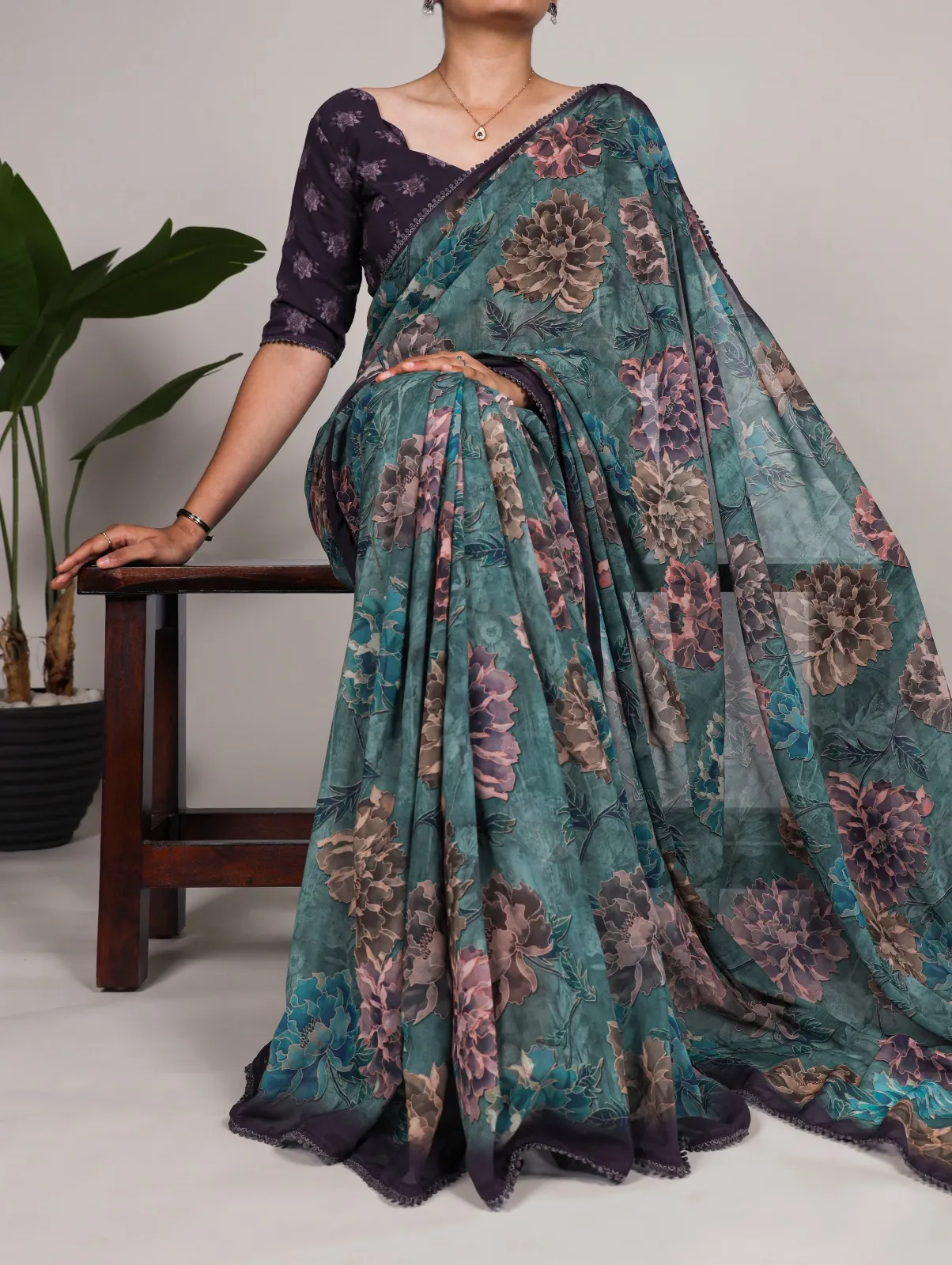 Printed Georgette Wholesale Saree