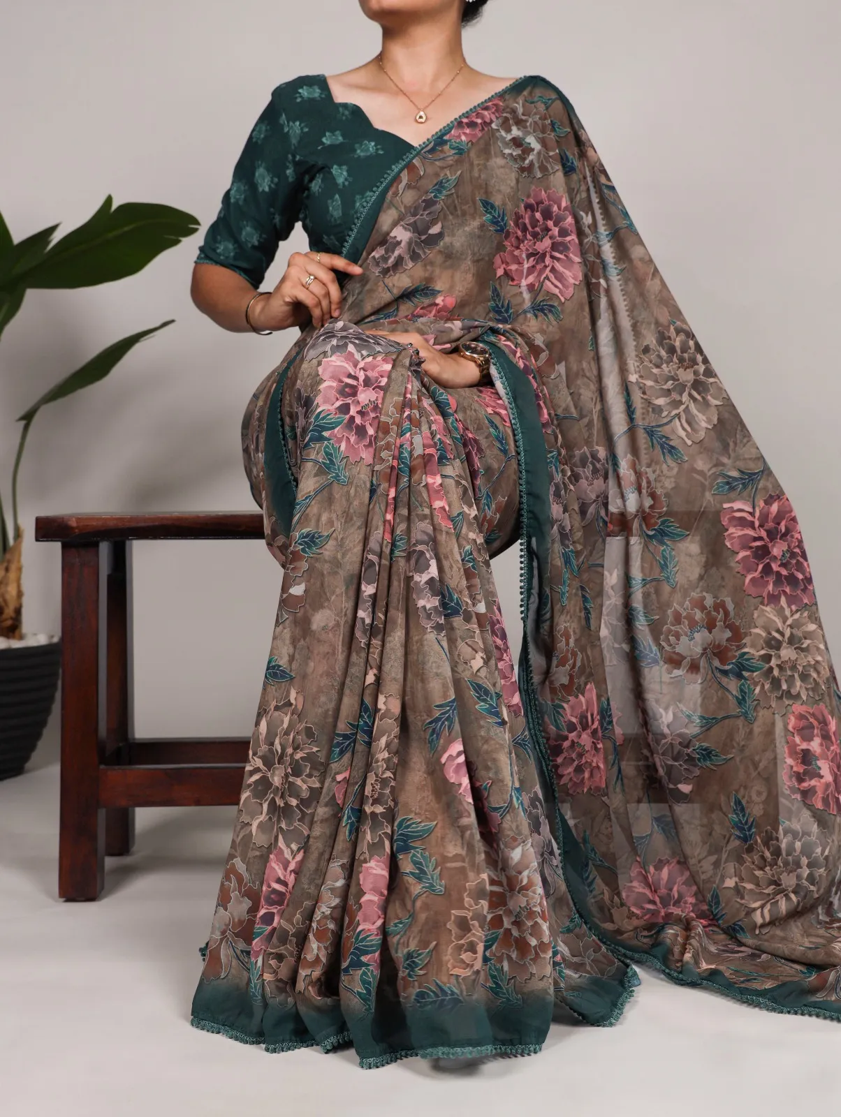 Printed Georgette Wholesale Saree