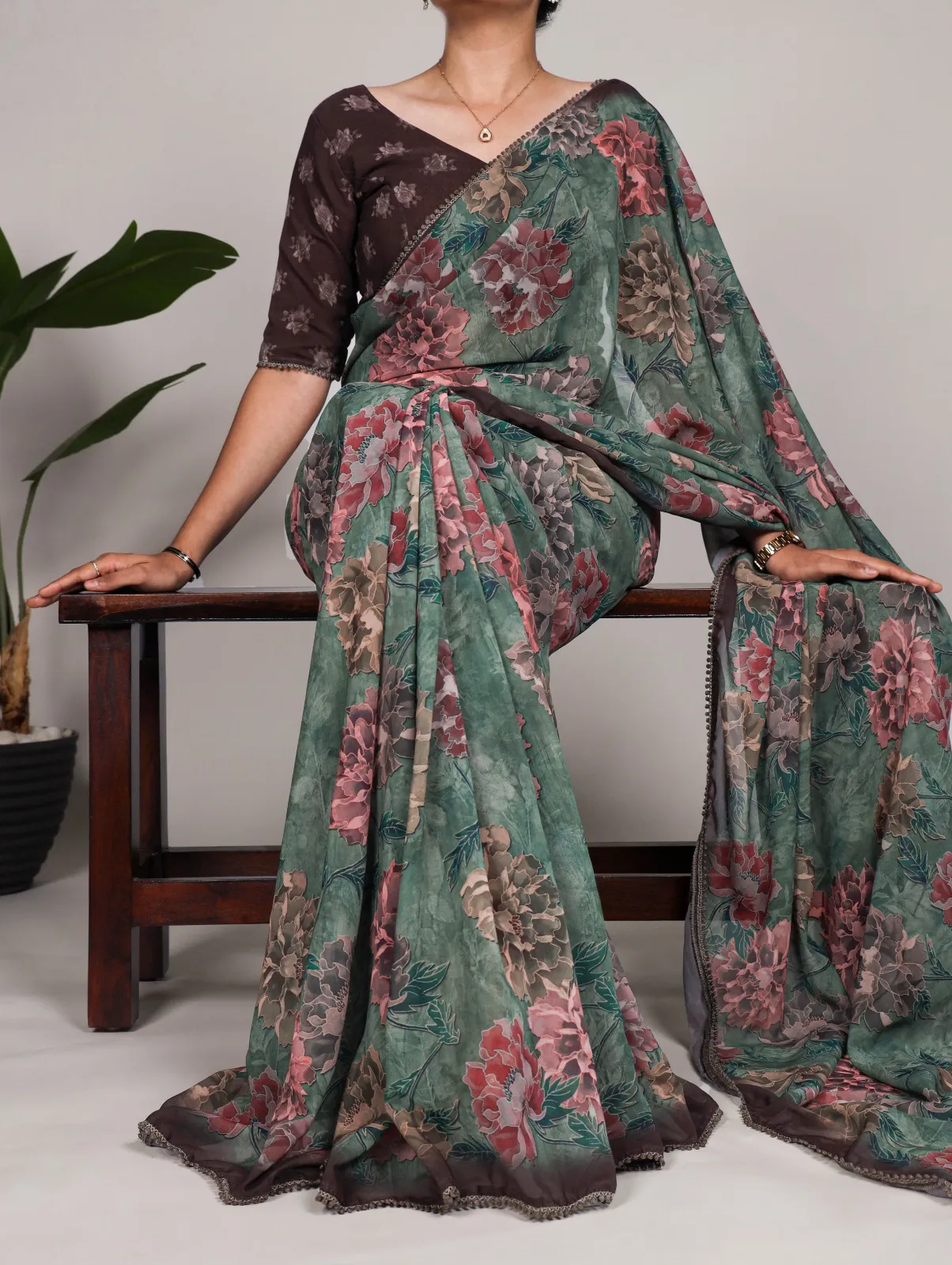 Printed Georgette Wholesale Saree
