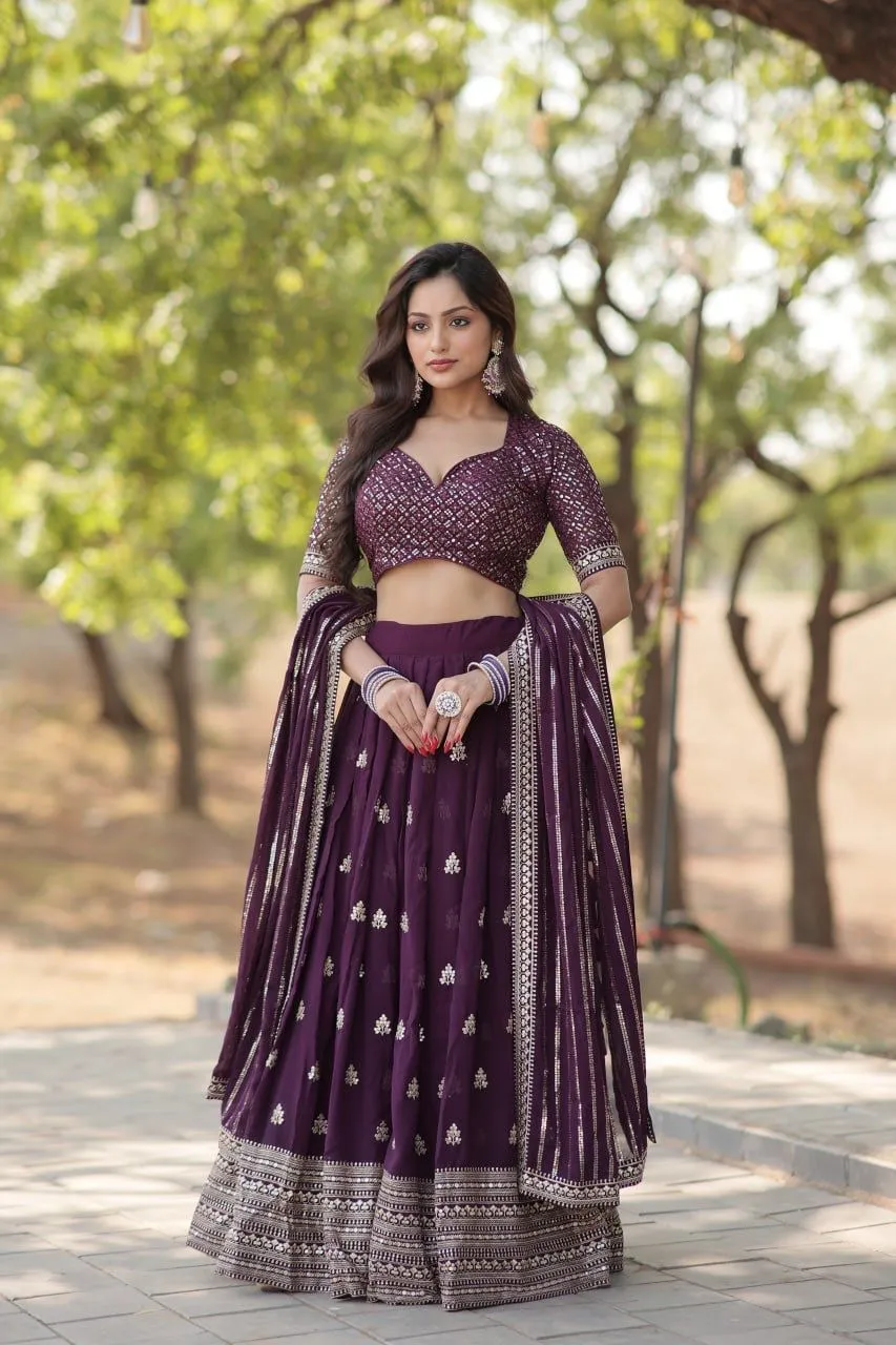 Purple Festive Wear Lehenga Choli