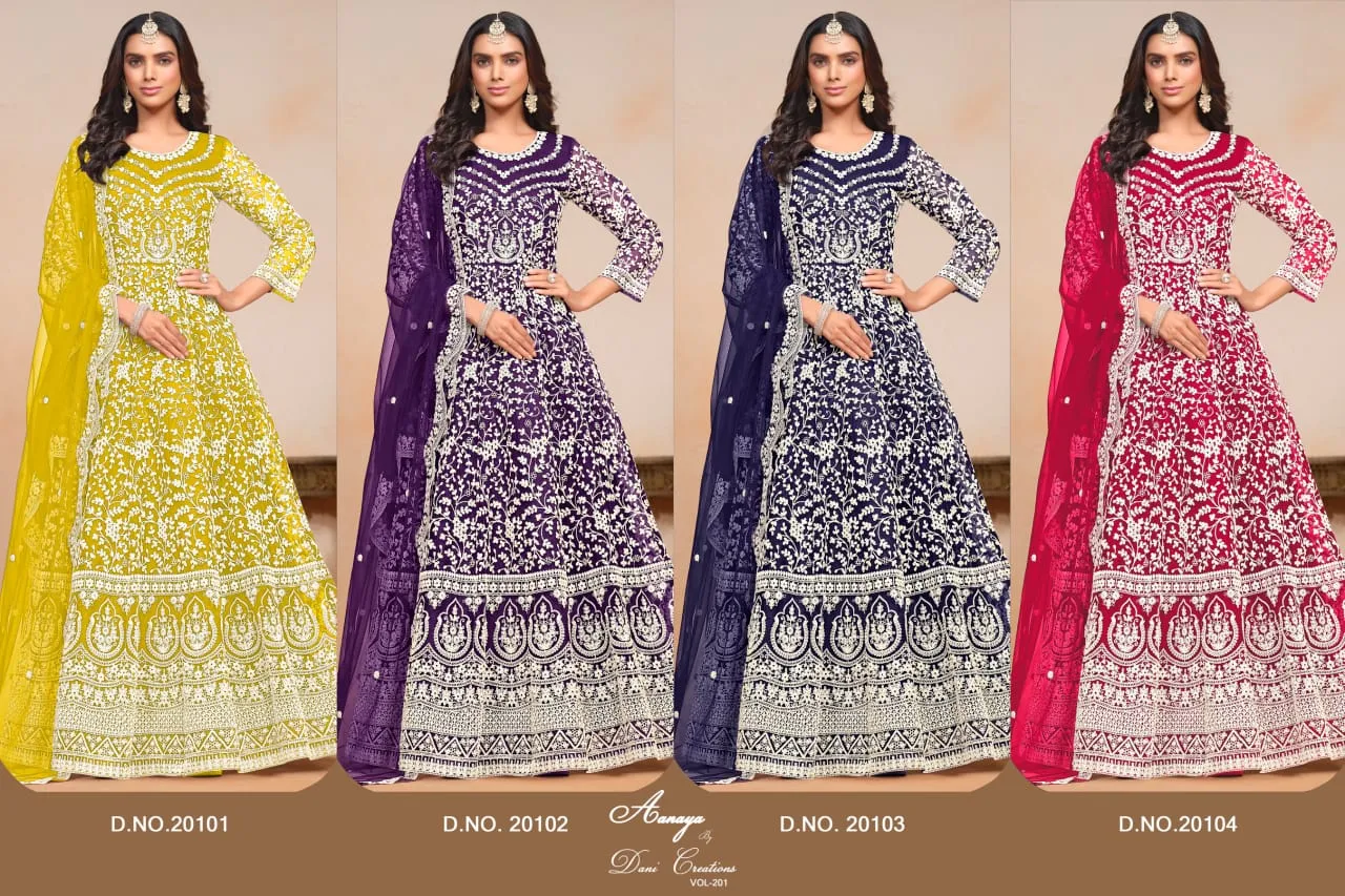 Wedding Wear Net Anarkali Suit Aanaya Vol 201