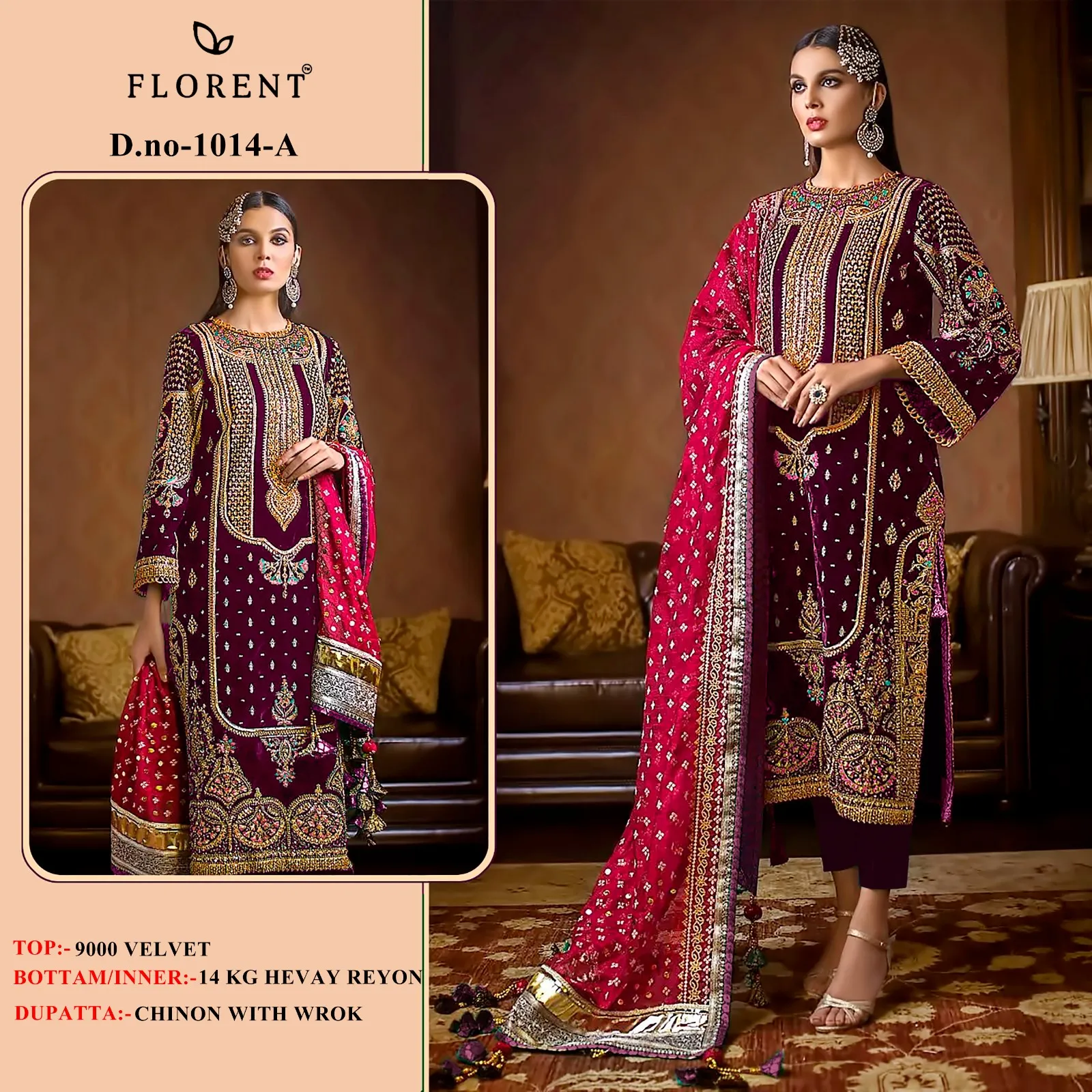 Wedding Wear Velvet Designer Suit  Florent