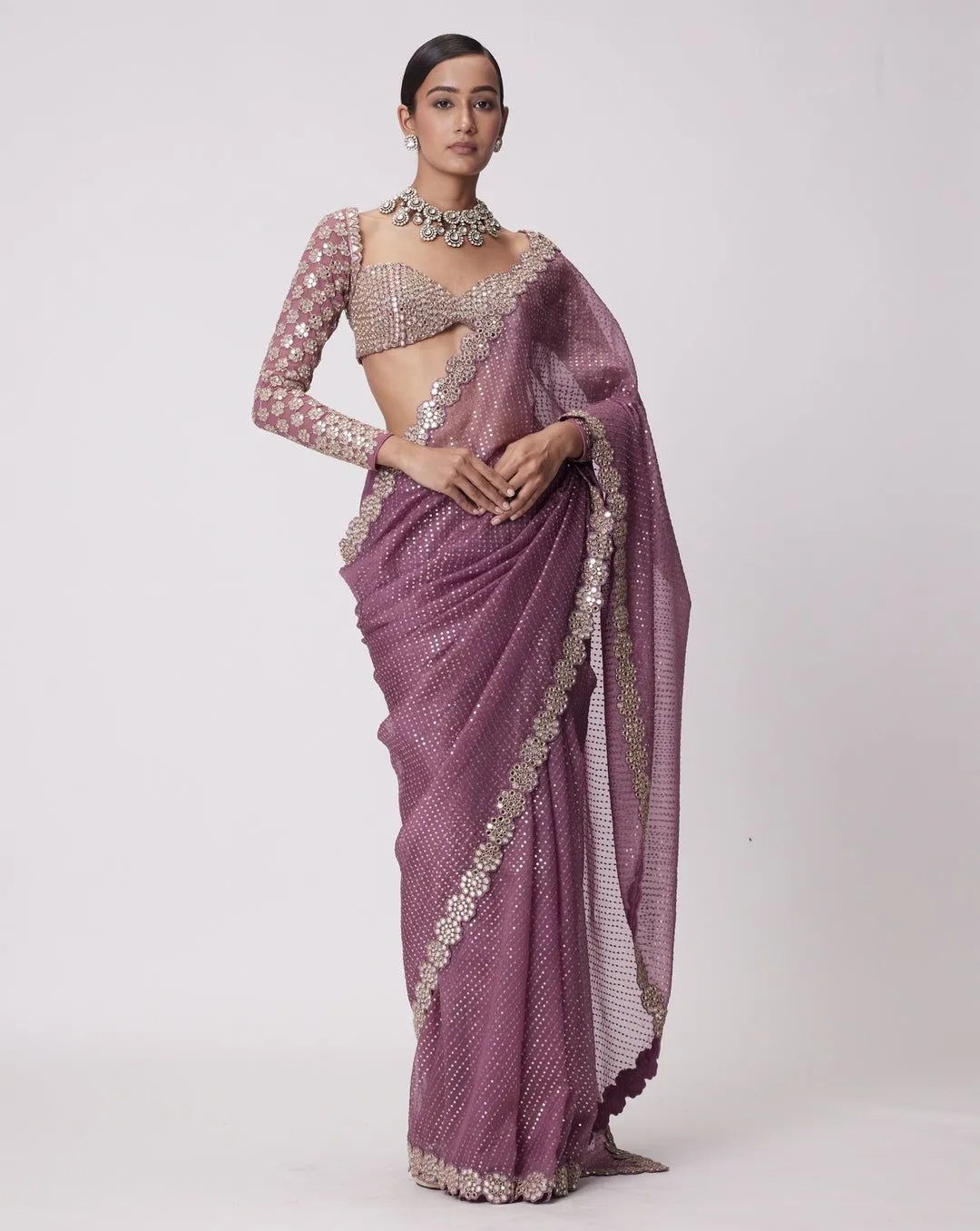 Bollywood Model Saree Design 2024 With Real Mirror Work df3429