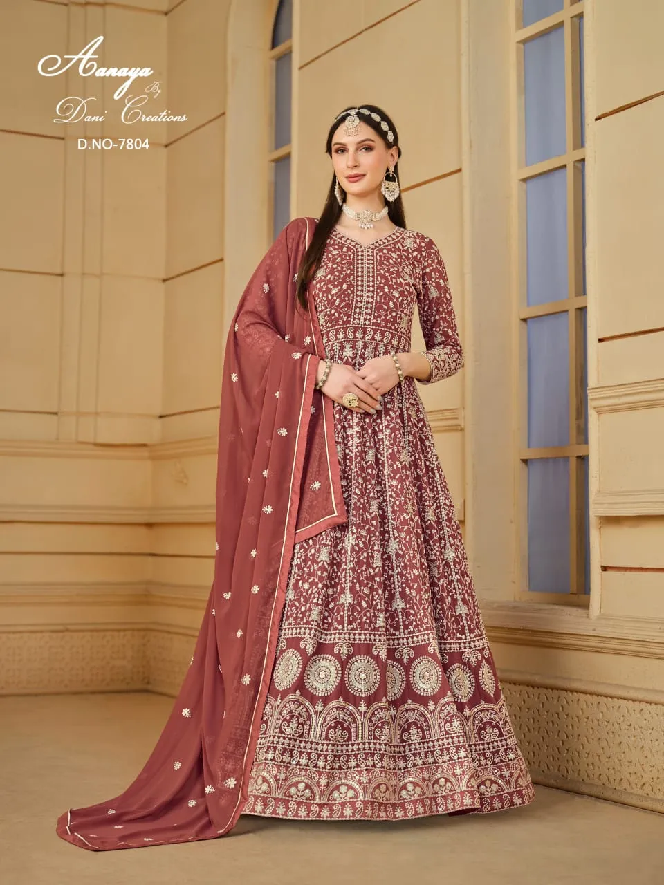 Heavy Embroidery Faux Georgette Anarkali Suit Festive Wear Aanaya Vol-178