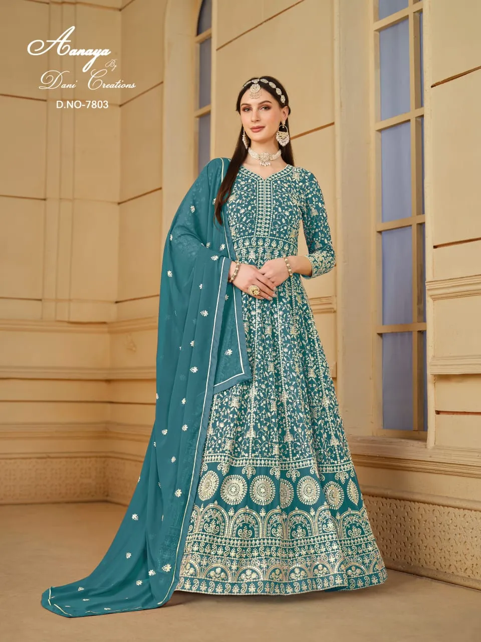 Heavy Embroidery Faux Georgette Anarkali Suit Festive Wear Aanaya Vol-178