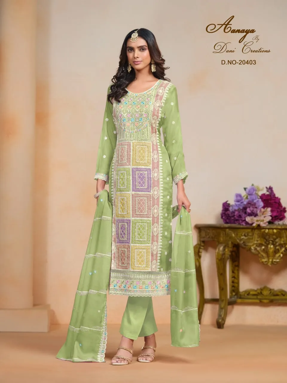Soft Organza Big Size Salwar Ethnic Suit Aanaya Vol204