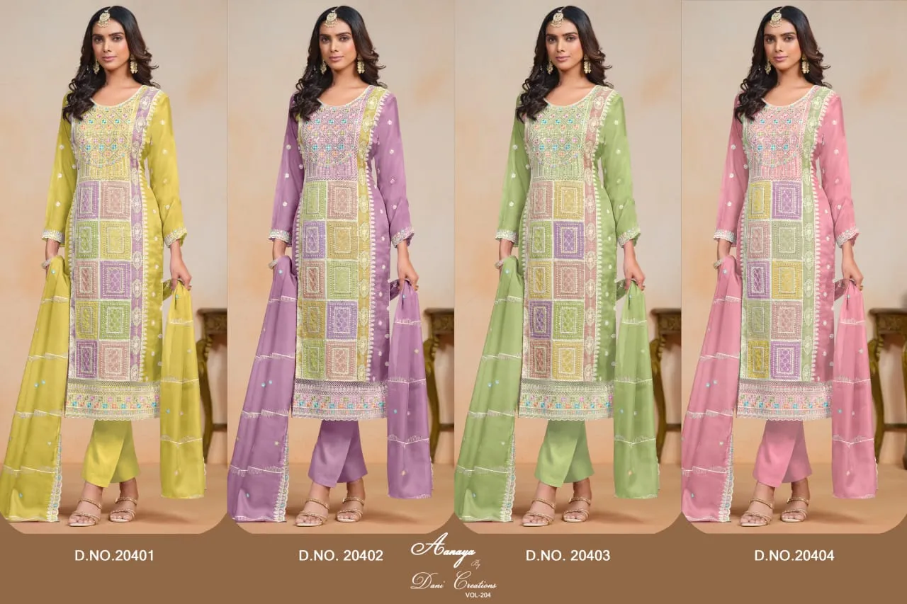 Soft Organza Big Size Salwar Ethnic Suit Aanaya Vol204
