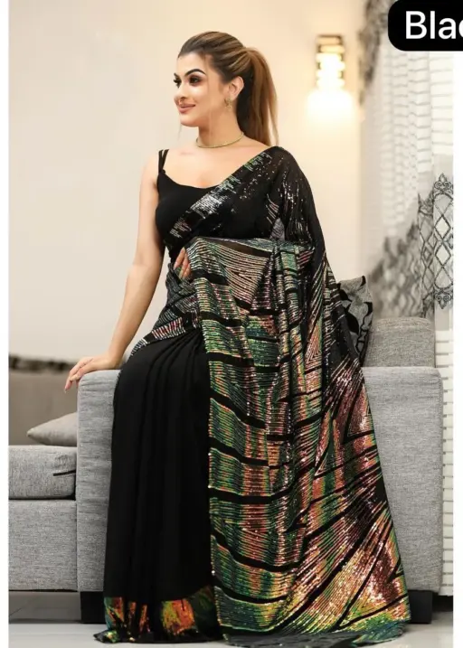 Trending Bollywood Sequins Saree 2024 kc818