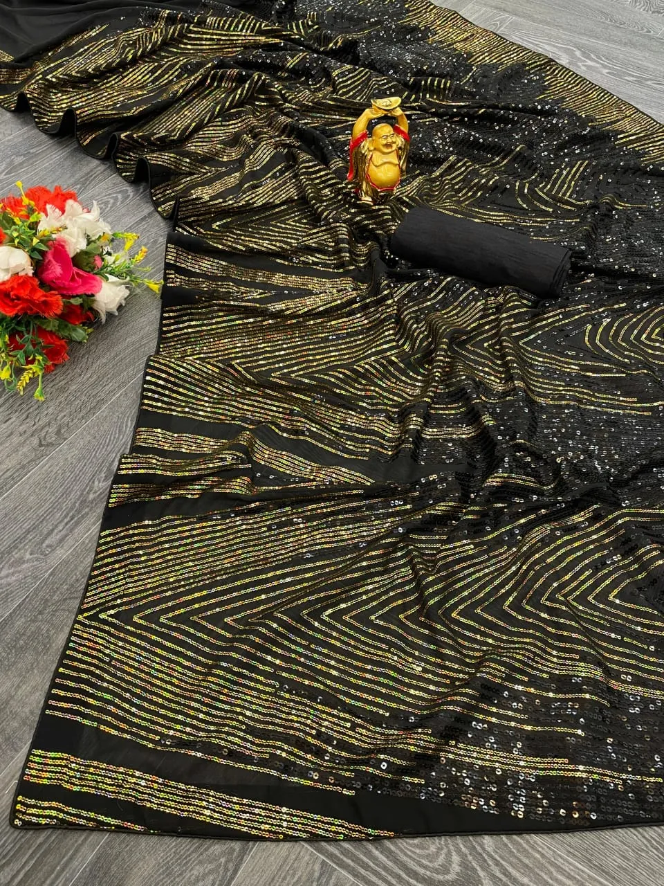 Trending Bollywood Sequins Saree 2024 kc818