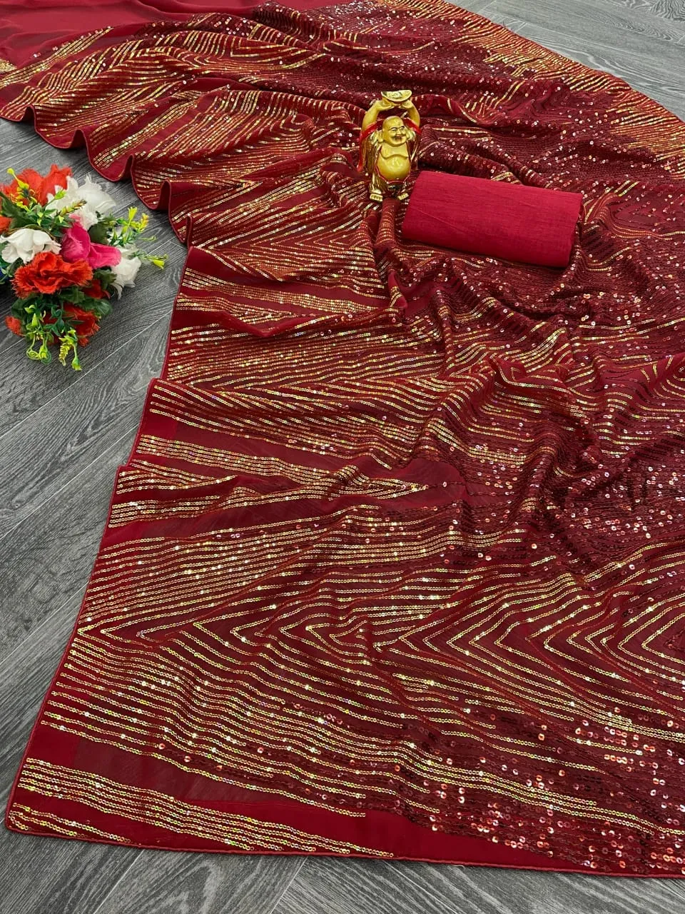 Trending Bollywood Sequins Saree 2024 kc818