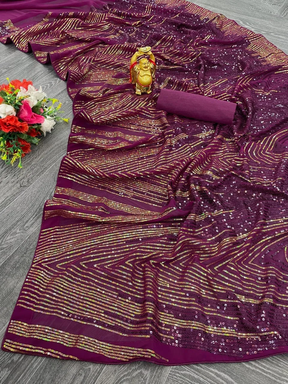 Trending Bollywood Sequins Saree 2024 kc818