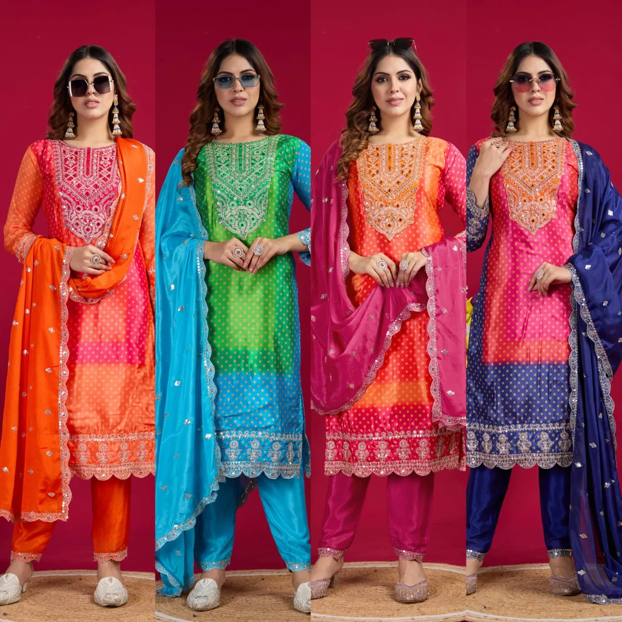Bandhni Printed Viral Salwar Suit With Heavy Work srk5187