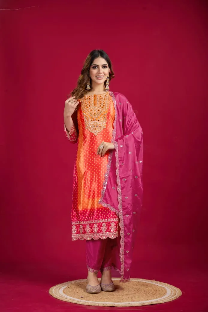 Bandhni Printed Viral Salwar Suit With Heavy Work srk5187