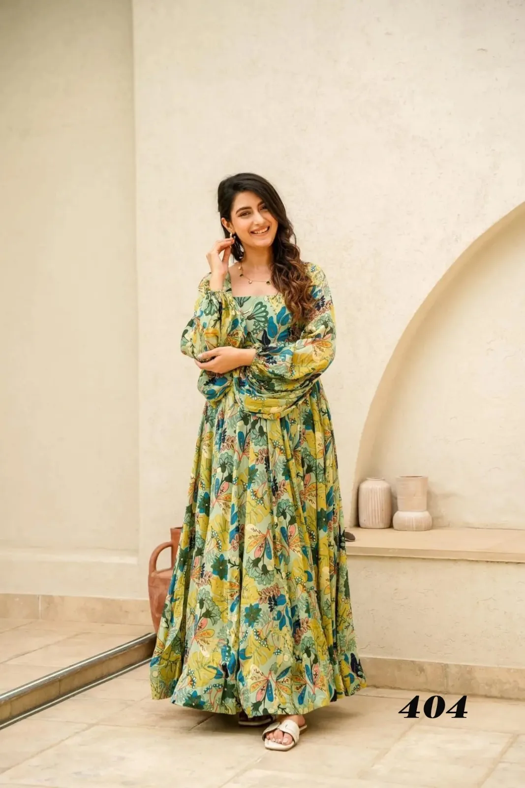 Big Size Printed Kurti Gown Designs