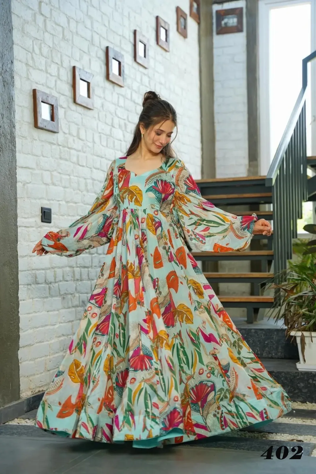 Big Size Printed Kurti Gown Designs