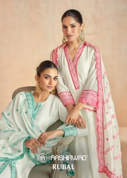 Premium Silk Designer Front Slit Cut Salwar Suit Aashirwad Rubal