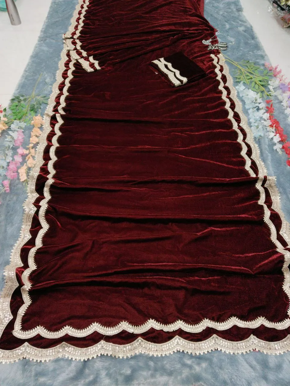 Premium Velvet Winter Wear Readymade Saree