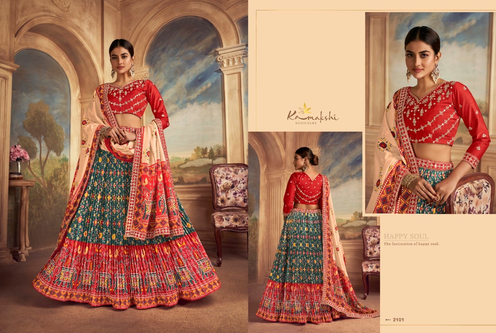 Satrangi Gaji Silk Multi Color Patola Designer Ehtnic Lehenga Choli
