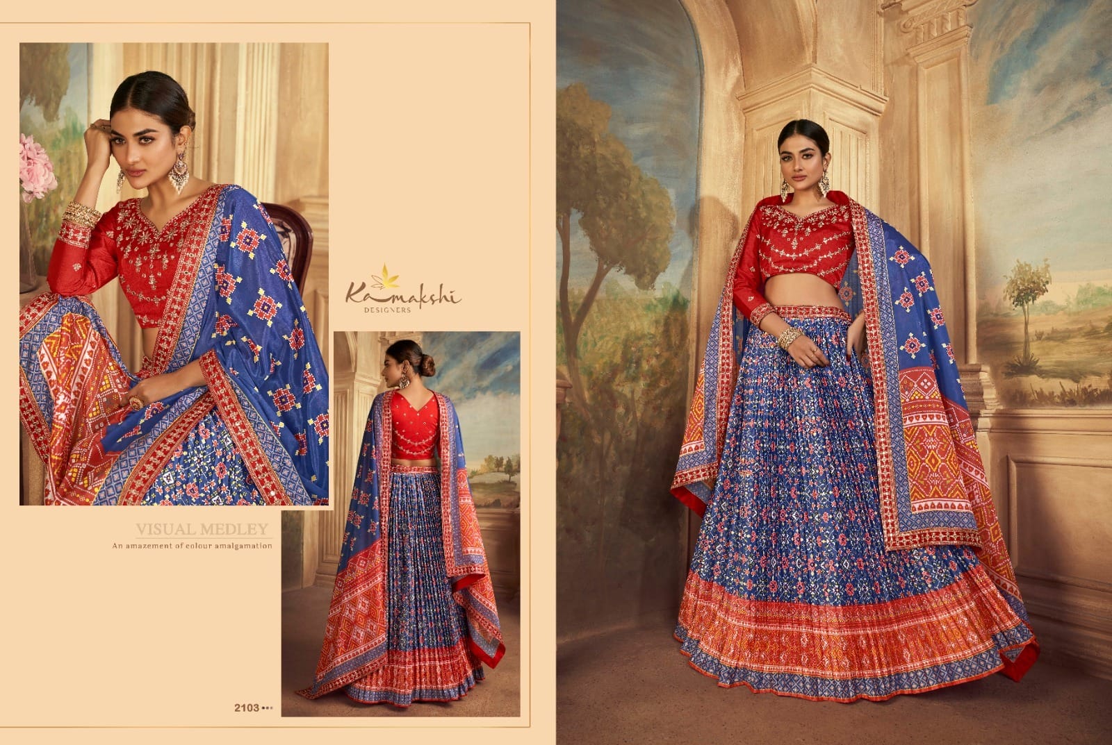 Satrangi Gaji Silk Multi Color Patola Designer Ehtnic Lehenga Choli