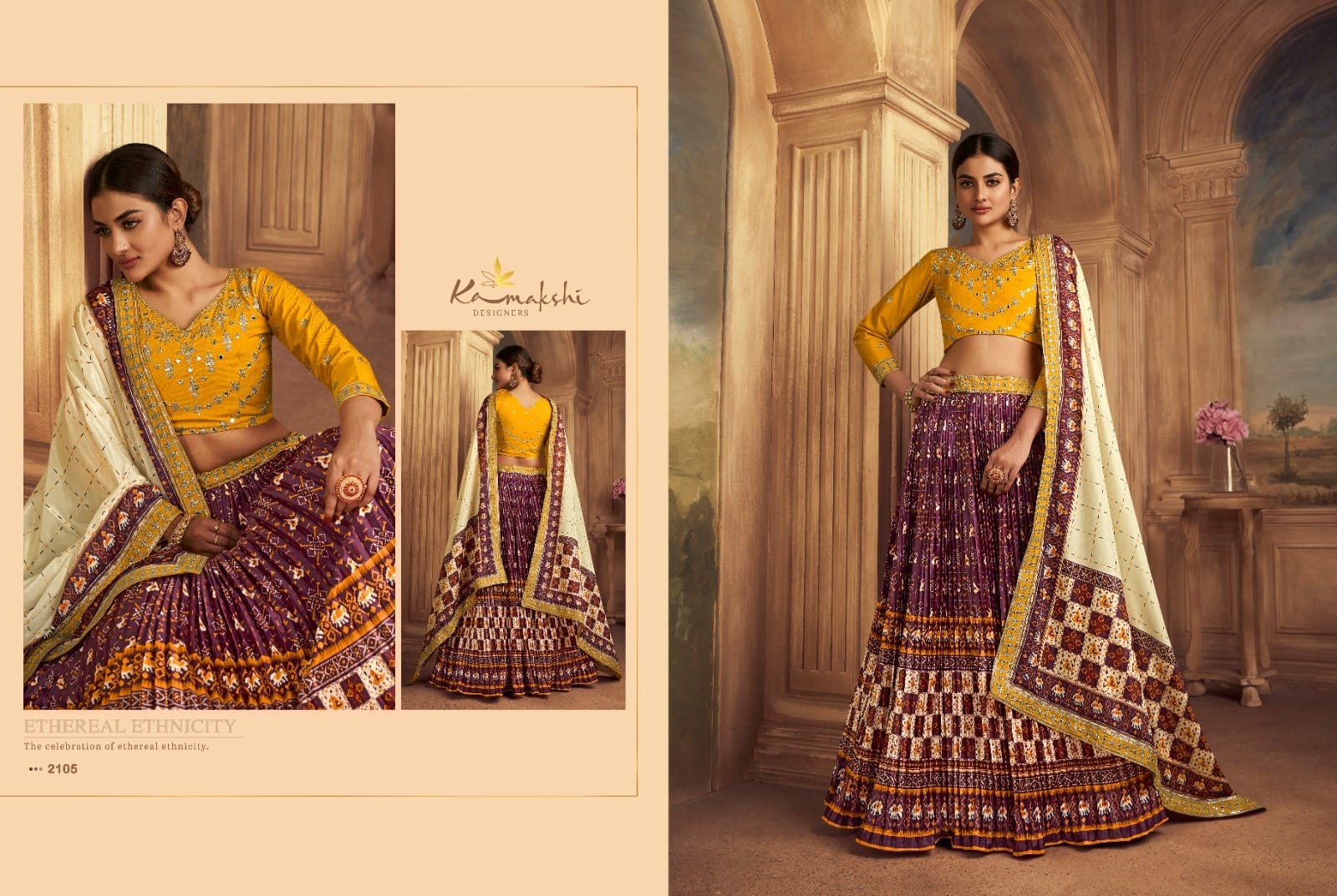 Satrangi Gaji Silk Multi Color Patola Designer Ehtnic Lehenga Choli