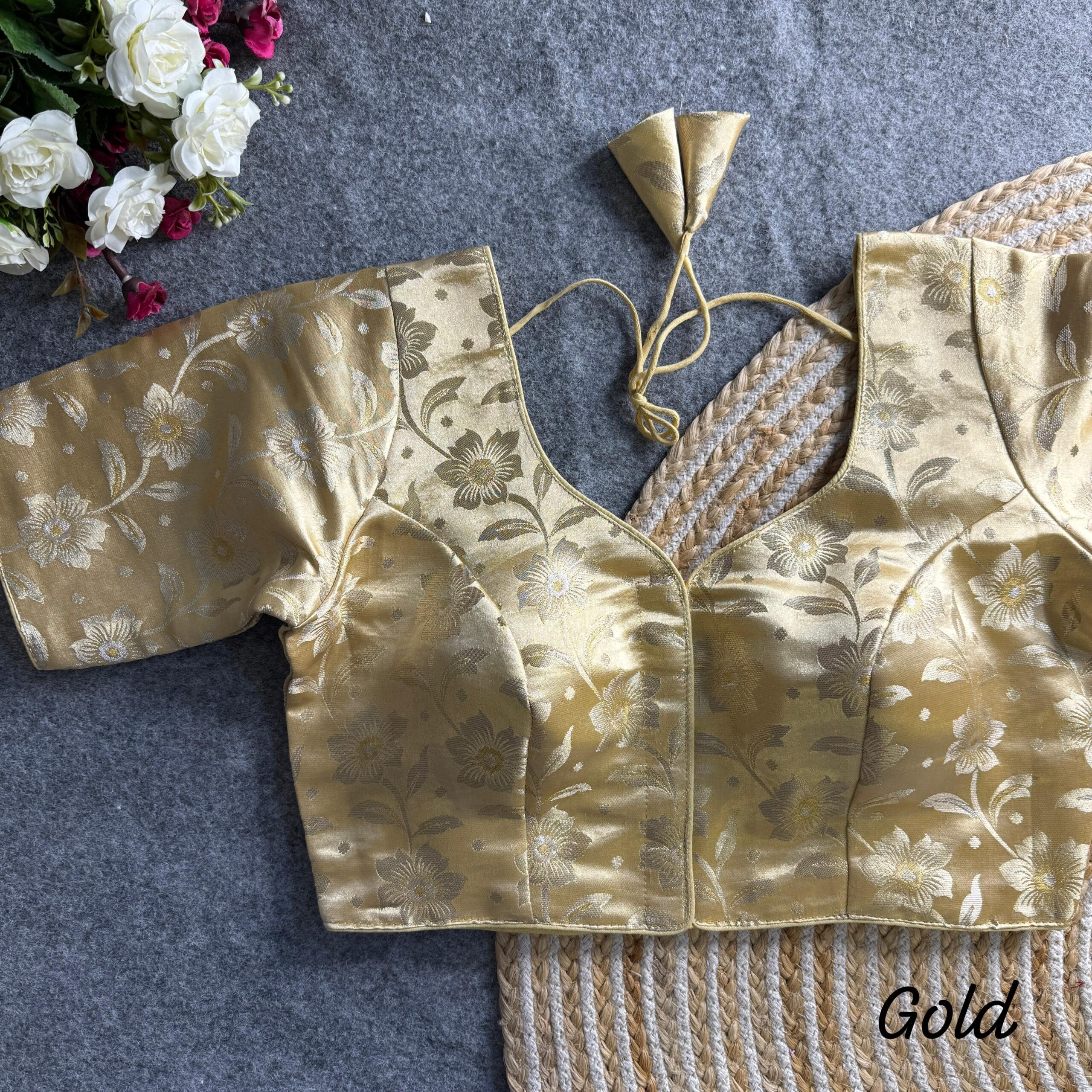 Simmer Jequard Readymade Blouse Only