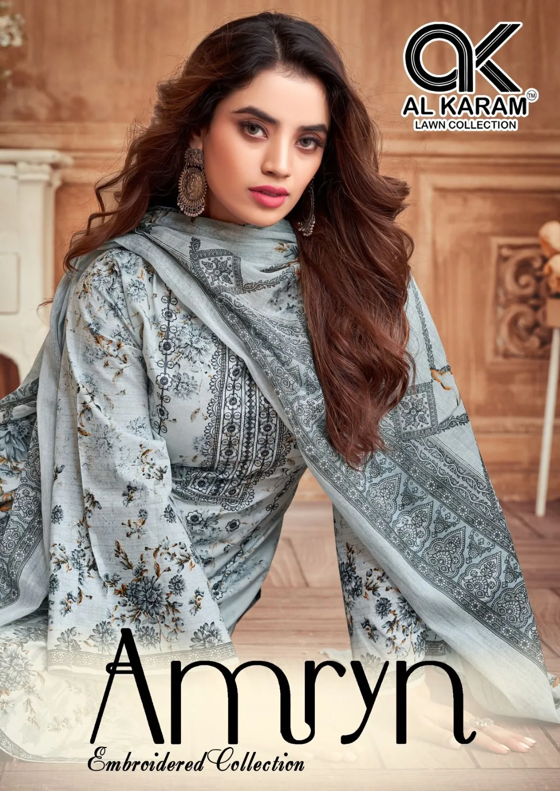 Unstitched Lawn Dailywear Salwar Suit Alkaram  Amryn Catalouge