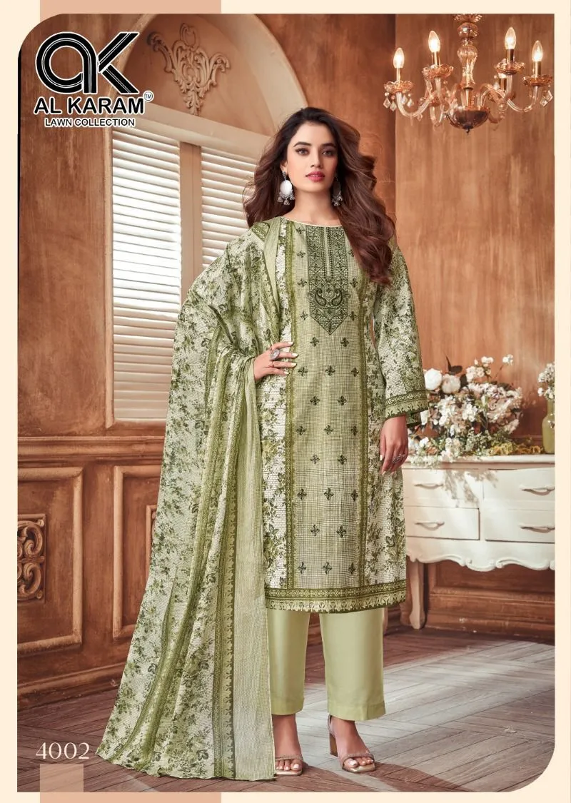 Unstitched Lawn Dailywear Salwar Suit Alkaram Amryn Catalouge