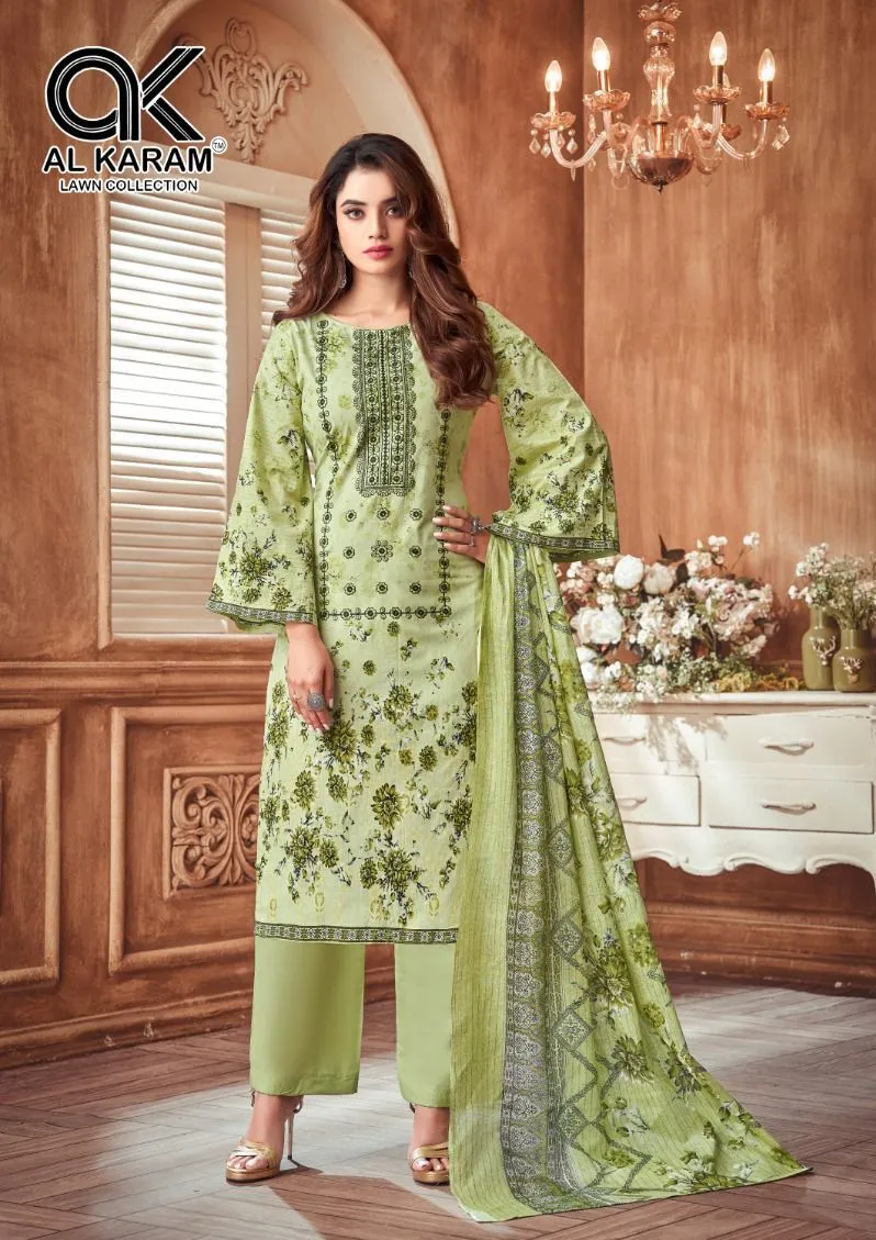 Unstitched Lawn Dailywear Salwar Suit Alkaram Amryn Catalouge