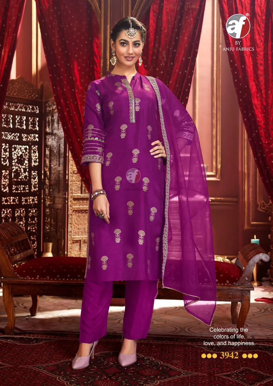 Anju Fabrics Bandhan Vol-4 Designer 3 Piece Kurti Set