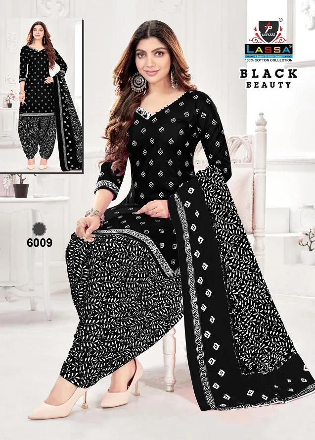 Arihant Lassa Black Beauty Vol 6 Unstitched Printed Cotton Daily Wear Ethnic Suit