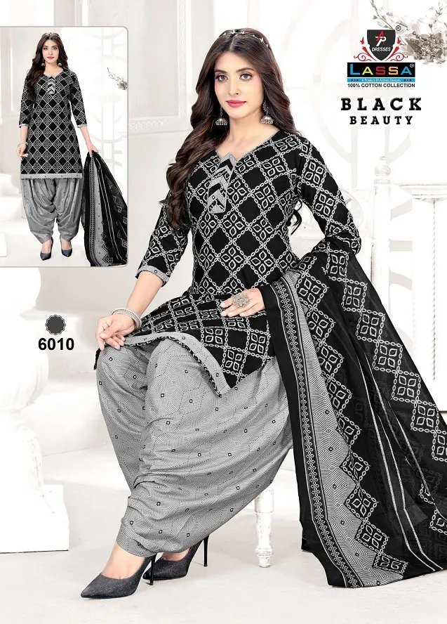 Arihant Lassa Black Beauty Vol 6 Unstitched Printed Cotton Daily Wear Ethnic Suit