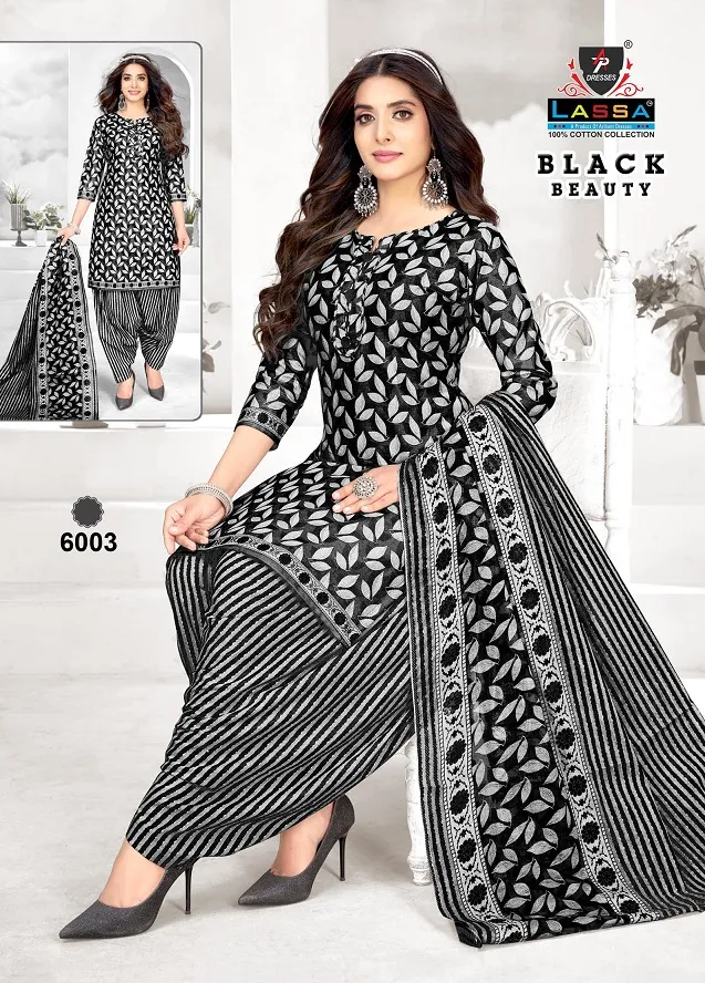 Arihant Lassa Black Beauty Vol 6 Unstitched Printed Cotton Daily Wear Ethnic Suit