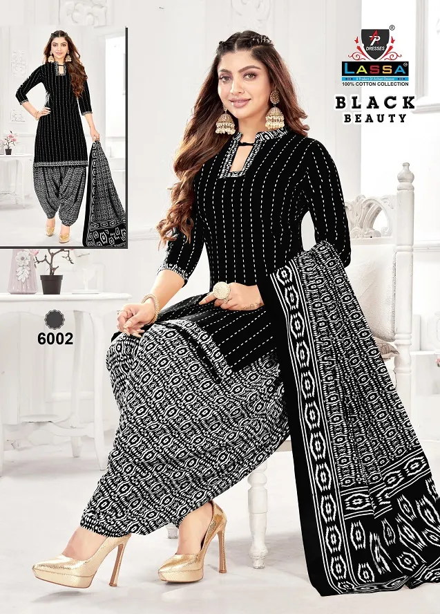 Arihant Lassa Black Beauty Vol 6 Unstitched Printed Cotton Daily Wear Ethnic Suit