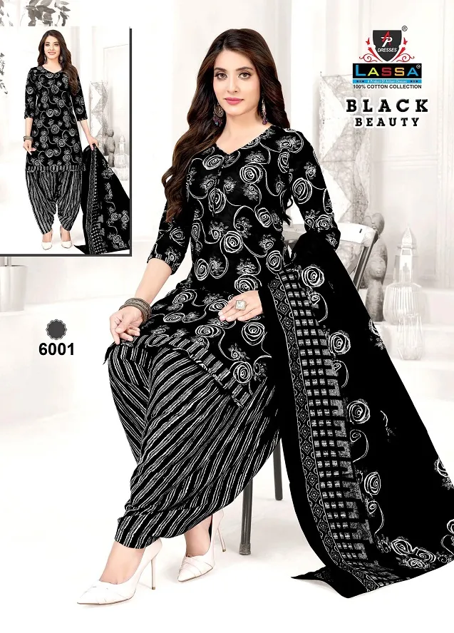 Arihant Lassa Black Beauty Vol 6 Unstitched Printed Cotton Daily Wear Ethnic Suit
