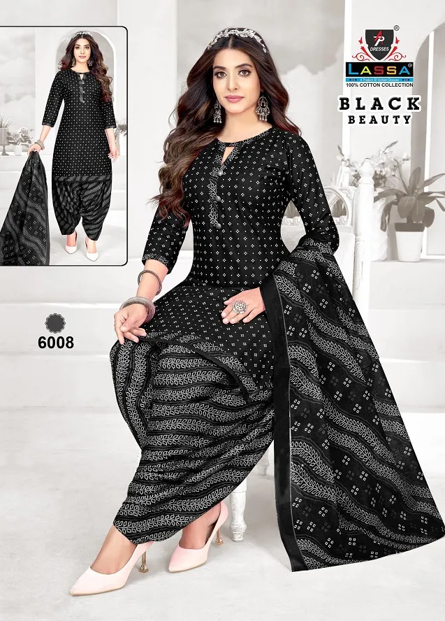 Arihant Lassa Black Beauty Vol 6 Unstitched Printed Cotton Daily Wear Ethnic Suit