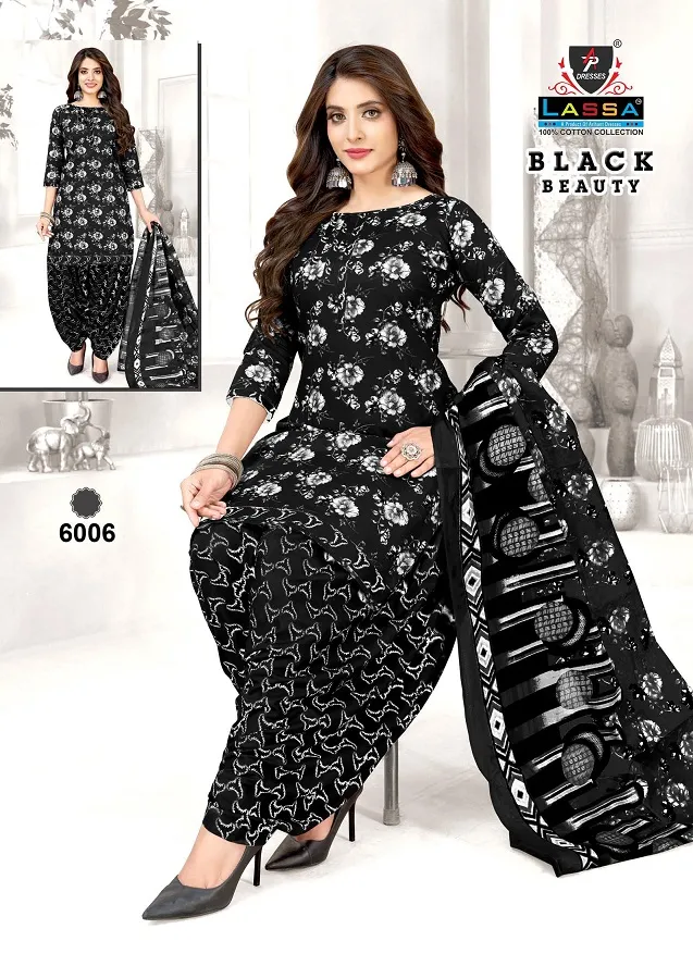 Arihant Lassa Black Beauty Vol 6 Unstitched Printed Cotton Daily Wear Ethnic Suit