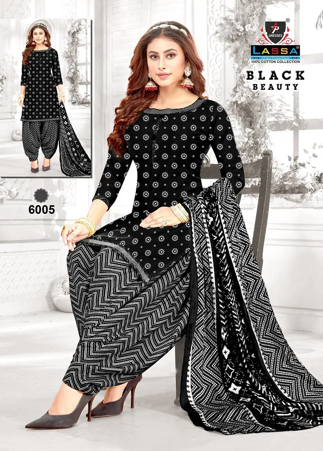 Arihant Lassa Black Beauty Vol 6 Unstitched Printed Cotton Daily Wear Ethnic Suit