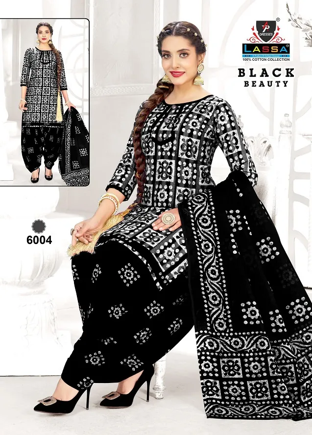 Arihant Lassa Black Beauty Vol 6 Unstitched Printed Cotton Daily Wear Ethnic Suit