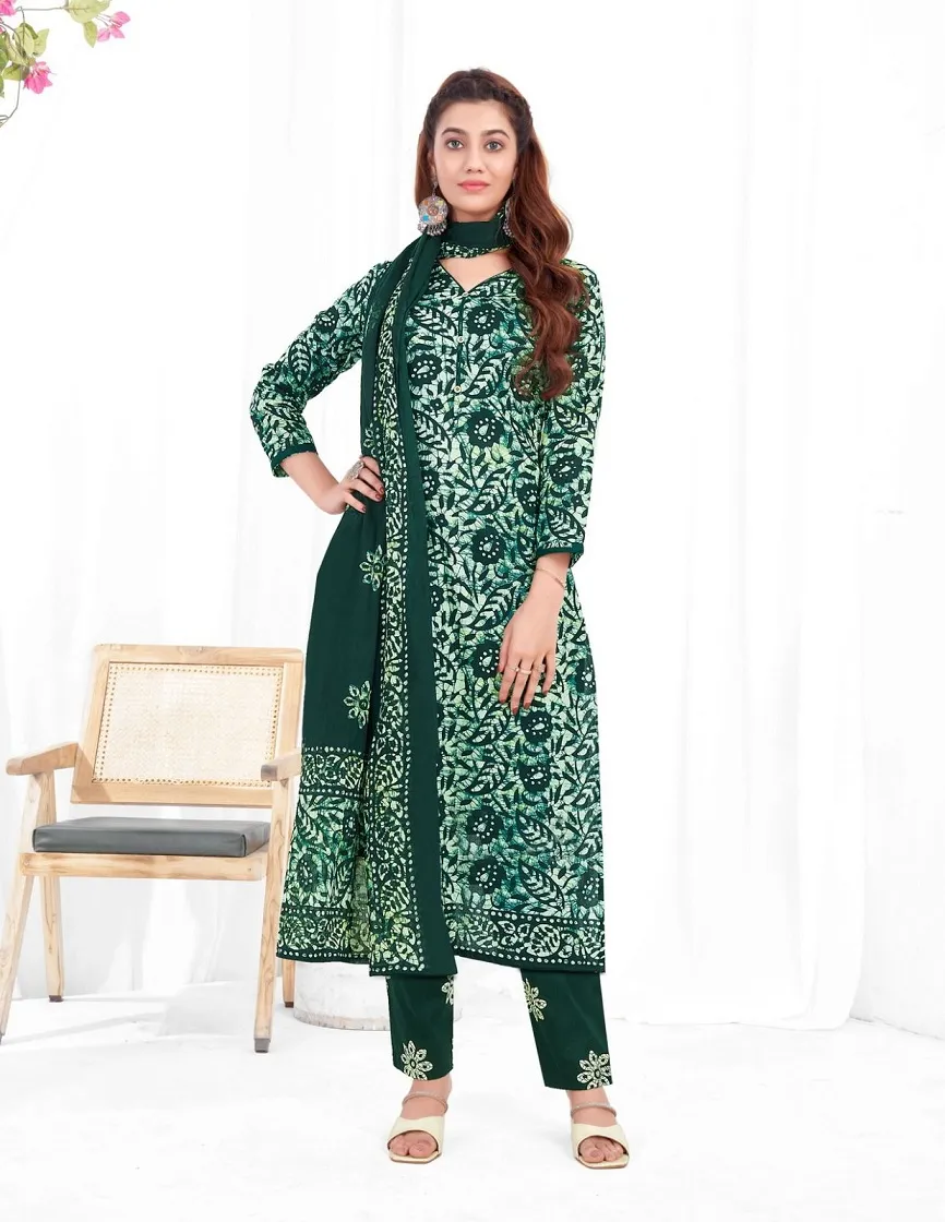 Baalar Battik Special Vol 3 Unstitched Cotton Straight Salwar Suit Summer Wear