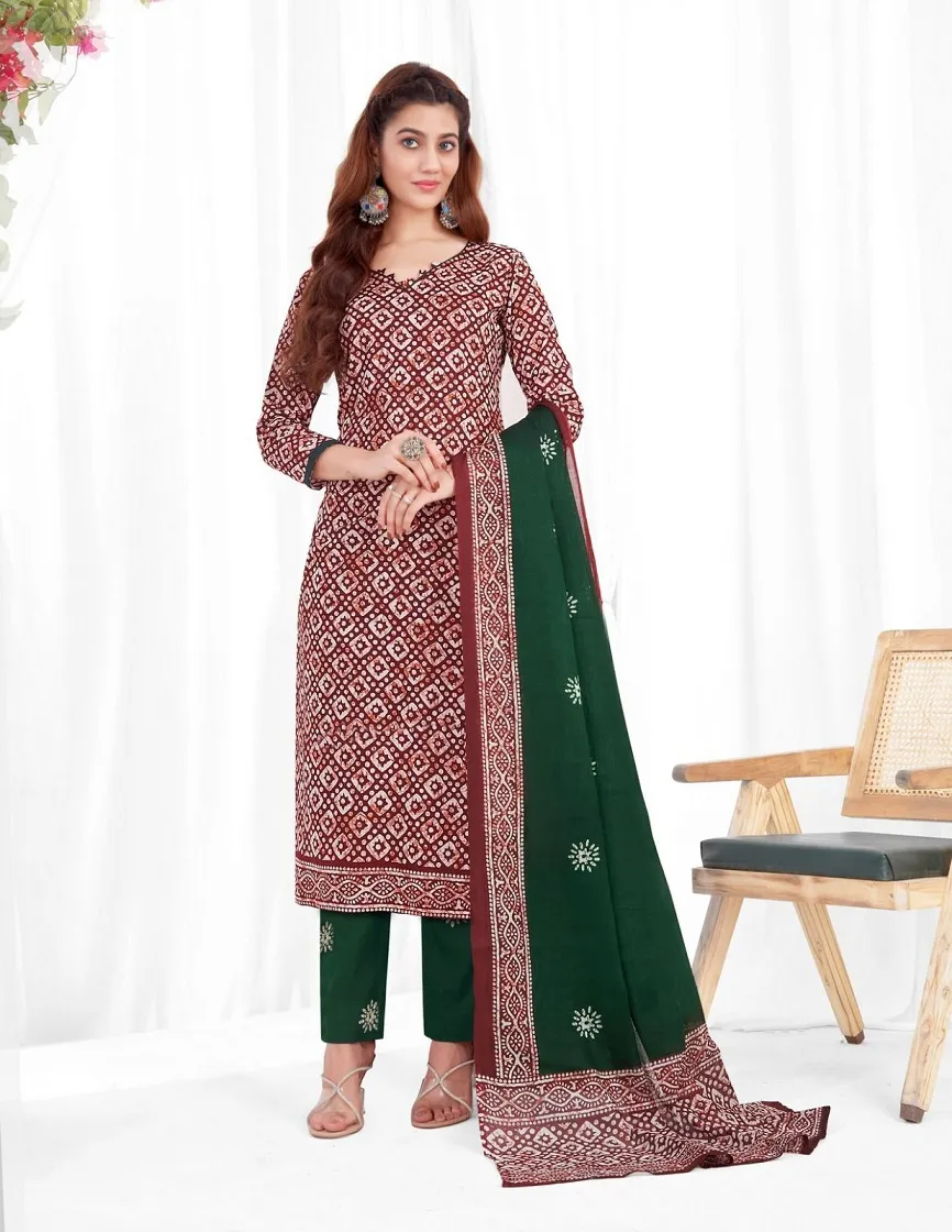 Baalar Battik Special Vol 3 Unstitched Cotton Straight Salwar Suit Summer Wear
