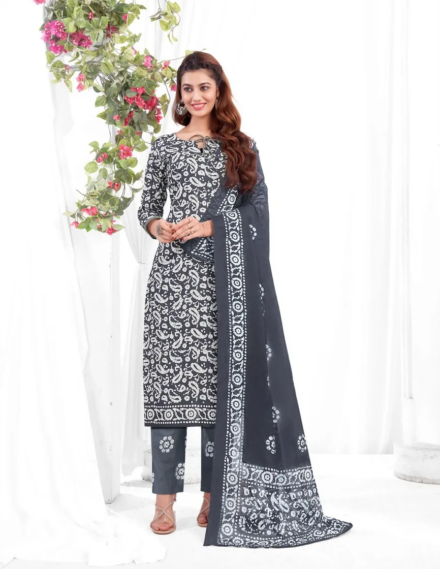 Baalar Battik Special Vol 3 Unstitched Cotton Straight Salwar Suit Summer Wear
